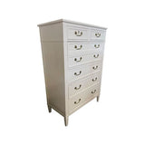 36" Finished Pointe Satin 7 Drawer Vintage Tallboy #08701