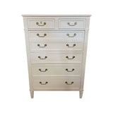36" Finished Pointe Satin 7 Drawer Vintage Tallboy #08701