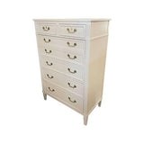 36" Finished Pointe Satin 7 Drawer Vintage Tallboy #08701