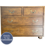 40" Unfinished 4 Drawer Artetacts Vintage Dresser #08710