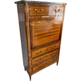 31.5" Unfinished 4 Drawer Vintage Marble Top Tallboy #08767