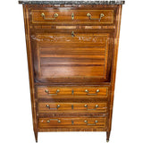 31.5" Unfinished 4 Drawer Vintage Marble Top Tallboy #08767