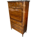 31.5" Unfinished 4 Drawer Vintage Marble Top Tallboy #08767