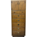 20.25" Unfinished 6 Drawer 2 Door Drexel Vintage Tallboy #08783