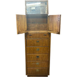 20.25" Unfinished 6 Drawer 2 Door Drexel Vintage Tallboy #08783