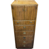 20.25" Unfinished 6 Drawer 2 Door Drexel Vintage Tallboy #08783
