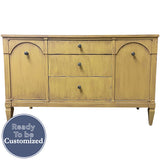 54" Unfinished 2 Door 3 Drawer Vintage Buffet #08793