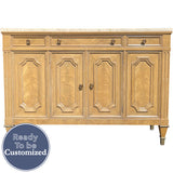 44.5" Unfinished 1 Drawer 2 Door Weiman Vintage Buffet Marble Top #08796