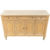 44.5" Unfinished 1 Drawer 2 Door Weiman Vintage Buffet Marble Top #08796