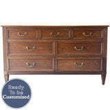 59.5" Unfinished 7 Drawer Kindel Vintage Dresser #08797