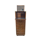 20.5" Unfinished 6 Drawer 1 Door Vintage Tallboy #08215