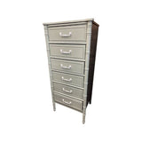 24" Finished 6 Drawer Vintage Bamboo Style Tallboy #08226