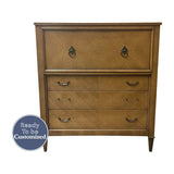 44" Unfinished 4 Drawer Century Vintage Secretary #08391