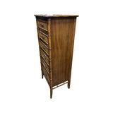 24" Finished 6 Drawer Thomasville Vintage Bamboo Style Tallboy #08314