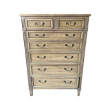 36" Finished Pointe Satin 7 Drawer Vintage Tallboy #08701