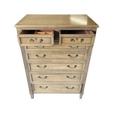 36" Finished Pointe Satin 7 Drawer Vintage Tallboy #08701