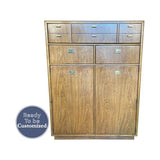 42.25" Unfinished 2 Drawer 2 Door Drexel Vintage Tallboy #08736